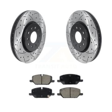 Front Coat Drill Slot Disc Brake Rotors Ceramic Pad Kit For Chevrolet Equinox GMC Terrain KDC-101171