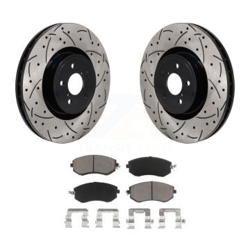 Front Drilled Slot Brake Rotor Ceramic Pad Kit For 2019-2020 Toyota 86 With Brembo Brakes KDC-101174