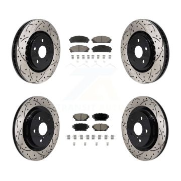 Front Rear Drill Slot Brake Rotor Ceramic Pad Kit For Toyota Sienna RAV4 Prime bZ4X Lexus KDC-101186