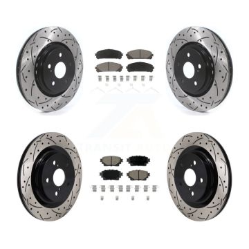 Front Rear Drilled Slot Brake Rotor & Ceramic Pad Kit For Lexus NX350h NX350 NX250 Toyota KDC-101188