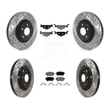 Front Rear Drilled Slot Brake Rotor & Ceramic Pad Kit For Audi A5 Sportback Quattro A4 A6 KDC-101190