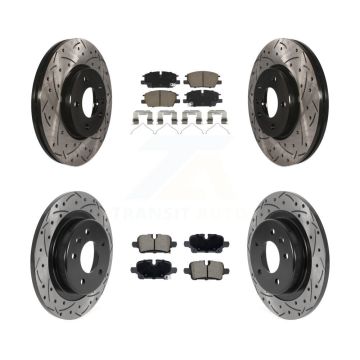Front Rear Drill Slot Disc Brake Rotors Ceramic Pad Kit For Chevrolet GMC Terrain Equinox KDC-101193