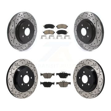 Front Rear Coated Drilled Slotted Disc Brake Rotor & Ceramic Pad Kit For Subaru Crosstrek KDC-101219