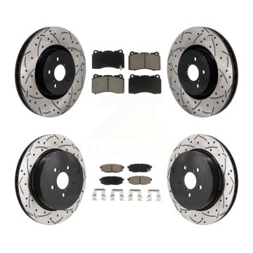 Front Rear Drill Slot Brake Rotors Ceramic Pad Kit For Subaru BRZ Base With Brembo Brakes KDC-101220