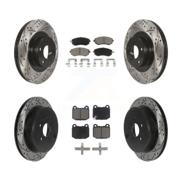 Front Rear Drill Slot Brake Rotor Ceramic Pad Kit For 17 Subaru BRZ Without Brembo Brakes KDC-101221