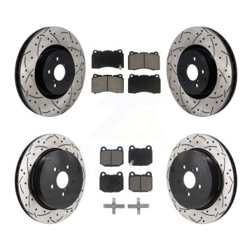 Front Rear Coated Drilled Slot Disc Brake Rotors Ceramic Pad Kit For Subaru BRZ Toyota 86 KDC-101222