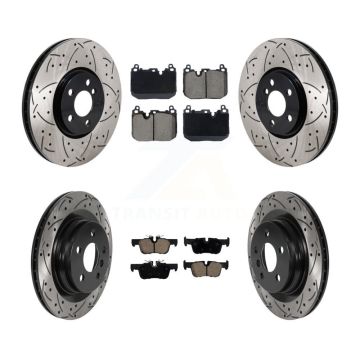 Front Rear Drill Slot Disc Brake Rotor Ceramic Pad Kit For Mini Cooper Countryman Clubman KDC-101230