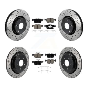 Front Rear Drilled Slot Brake Rotors Ceramic Pad Kit For Ford Escape Bronco Sport Lincoln KDC-101233