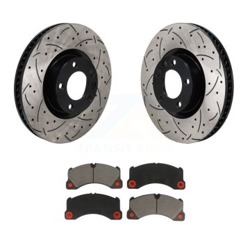 Front Drill Slot Disc Brake Rotors Ceramic Pad Kit For Volkswagen Touareg Porsche Cayenne KDC-101238