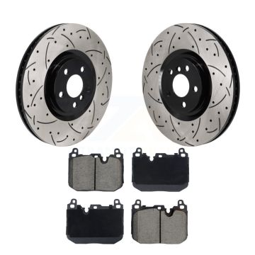 Front Drilled Slot Brake Rotors Ceramic Pad Kit For Mini Cooper Countryman BMW X2 Clubman KDC-101239
