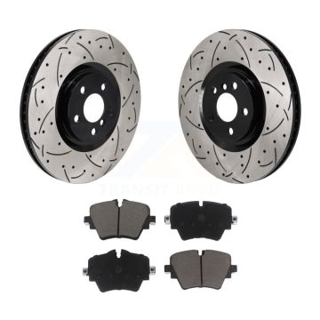 Front Coated Drilled Slotted Disc Brake Rotor And Ceramic Pad Kit For BMW 228i Gran Coupe KDC-101241