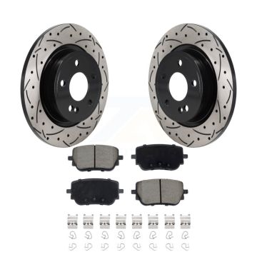 Rear Drill Slot Disc Brake Rotor Ceramic Pad Kit For Mercedes-Benz A220 With Sport Brakes KDC-101251