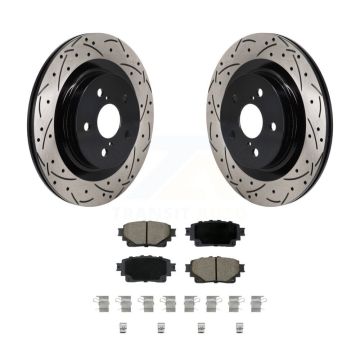 Rear Drilled Slot Brake Rotor & Ceramic Pad Kit For Toyota Sienna Lexus RAV4 Prime NX350h KDC-101254
