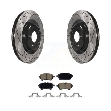 Rear Drill Slot Brake Rotor Ceramic Pad Kit For Audi Q5 Sportback A5 A4 Quattro S5 SQ5 S4 KDC-101257