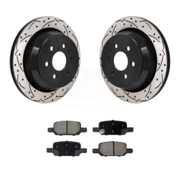 Rear Drilled Slot Brake Rotor Ceramic Pad Kit For 2021-2022 Chevrolet Colorado GMC Canyon KDC-101259