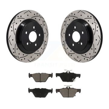 Rear Coated Drilled Slotted Disc Brake Rotors And Ceramic Pads Kit For Subaru Crosstrek KDC-101275