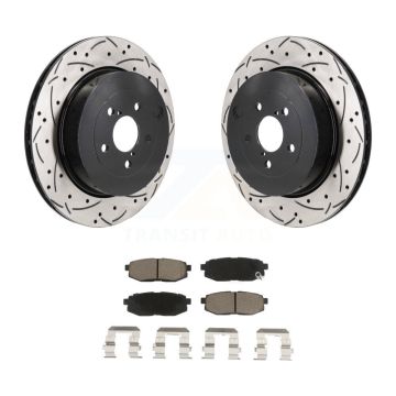 Rear Drilled Slot Brake Rotor Ceramic Pad Kit For Subaru BRZ Toyota 86 With Brembo Brakes KDC-101276