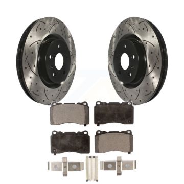 Front Coated Drill Slot Disc Brake Rotor Semi-Metallic Pad Kit For Pontiac G8 Buick Regal KDF-100008
