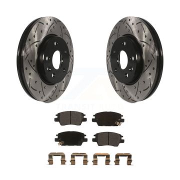 Front Drilled Slot Brake Rotor Semi-Metallic Pad Kit For Chevrolet Cruze Bolt EV EUV Volt KDF-100012