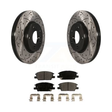 Front Drill Slot Disc Brake Rotor Semi-Metallic Pad Kit For Chevrolet Equinox GMC Terrain KDF-100016