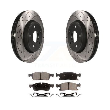 Front Drill Slot Brake Rotors Semi-Metallic Pad Kit For Jeep Grand Cherokee Dodge Durango KDF-100052