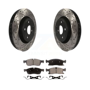 Front Drill Slot Brake Rotors Semi-Metallic Pad Kit For Jeep Grand Cherokee Dodge Durango KDF-100053