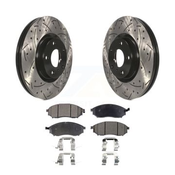 Front Drill Slot Brake Rotor Semi-Metallic Pad Kit For INFINITI Nissan Murano G37 G35 M35 KDF-100067