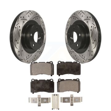 Front Drill Slot Brake Rotor Semi-Metallic Pad Kit For 2019 Toyota 86 TRD Special Edition KDF-100072