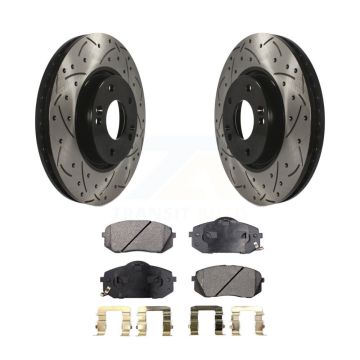 Front Drilled Slot Brake Rotor Semi-Metallic Pad Kit For Hyundai Tucson Kia Sportage Soul KDF-100084