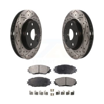 Front Drill Slot Brake Rotor Semi-Metallic Pad Kit For Toyota RAV4 Prius V Scion xB Lexus KDF-100099