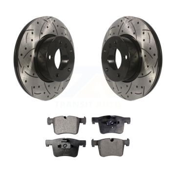 Front Drill Slot Brake Rotors Semi-Metallic Pad Kit For BMW 328i xDrive 330i 320i 428i GT KDF-100123
