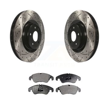 Front Drill Slot Brake Rotors Semi-Metallic Pad Kit For Audi Q5 A4 Quattro S4 S5 A6 A7 A5 KDF-100128