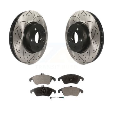 Front Drill Slot Brake Rotors Semi-Metallic Pad Kit For Mercedes-Benz C300 E350 C350 E400 KDF-100138