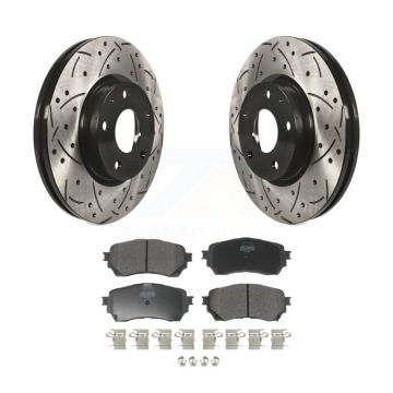 Front Coated Drilled Slotted Disc Brake Rotors And Semi-Metallic Pads Kit For Mazda 6 KDF-100159