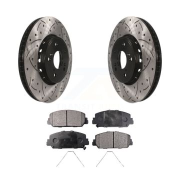 Front Coated Drilled Slotted Disc Brake Rotor And Semi-Metallic Pad Kit For Acura RDX ILX KDF-100160