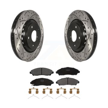 Front Drilled Slot Brake Rotors Semi-Metallic Pad Kit For Honda Pilot Ridgeline Acura MDX KDF-100165