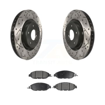 Front Drill Slot Brake Rotors Semi-Metallic Pad Kit For Nissan Murano Pathfinder INFINITI KDF-100166