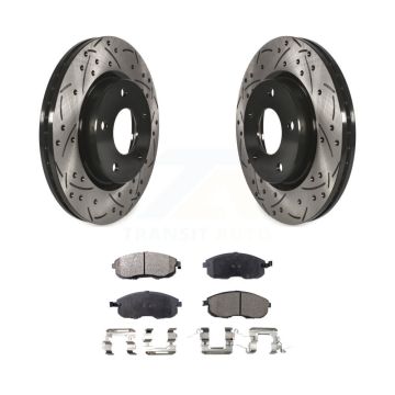Front Coated Drilled Slotted Disc Brake Rotor And Semi-Metallic Pad Kit For Nissan Sentra KDF-100172
