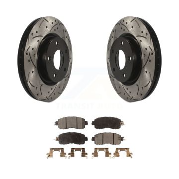 Front Coated Drilled Slotted Disc Brake Rotor And Semi-Metallic Pad Kit For Nissan Altima KDF-100179