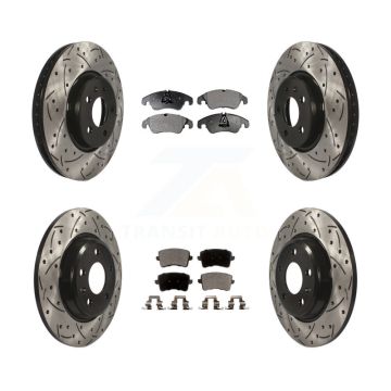Front Rear Drill Slot Brake Rotor Semi-Metallic Pad Kit For Audi Q5 A4 Quattro A5 allroad KDF-100369