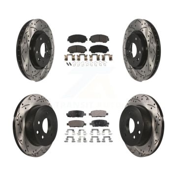 Front Rear Drilled Slot Brake Rotors Semi-Metallic Pad Kit For Nissan Rogue Sport Qashqai KDF-100400