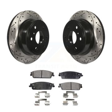 Rear Drill Slot Brake Rotor Semi-Metallic Pad Kit For Chevrolet GMC Sierra 1500 Silverado KDF-100415