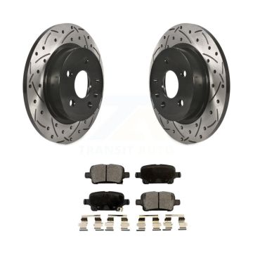 Rear Coated Drilled Slotted Disc Brake Rotors & Semi-Metallic Pad Kit For Chevrolet Cruze KDF-100424