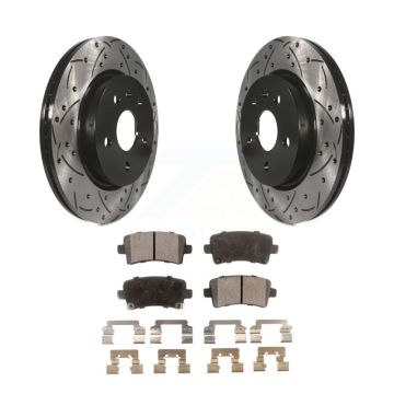 Rear Drill Slot Brake Rotor Semi-Metallic Pad Kit For Chevrolet Buick Malibu Impala Regal KDF-100425