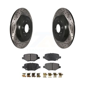 Rear Drill Slot Brake Rotors Semi-Metallic Pad Kit For 15 Ford Explorer Limited/Sport/XLT KDF-100444