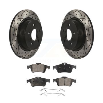 Rear Drilled Slot Brake Rotor Semi-Metallic Pad Kit For Ford Escape Transit Connect C-Max KDF-100450