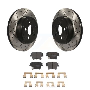 Rear Drilled Slot Brake Rotor Semi-Metallic Pad Kit For Dodge Chrysler 300 Charger Magnum KDF-100458