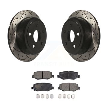 Rear Coated Drilled Slotted Disc Brake Rotor & Semi-Metallic Pad Kit For Jeep Wrangler JK KDF-100462