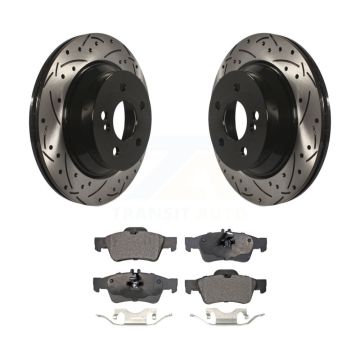 Rear Drilled Slot Brake Rotor Semi-Metallic Pad Kit For Mercedes-Benz E350 E400 E320 E500 KDF-100478