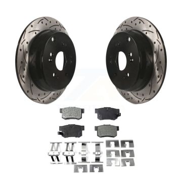 Rear Coated Drilled Slotted Disc Brake Rotors And Semi-Metallic Pads Kit For Acura RDX KDF-100480